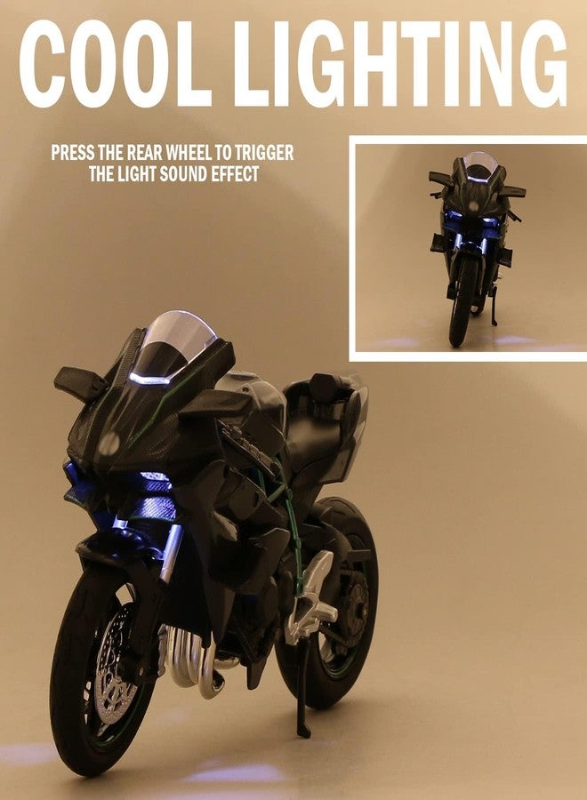 Bestie toys نموذج دراجة نارية مصبوب من المعدن من بيستي تويز، مناسب لنينجا H2R، نموذج دراجة نارية واقعي، بمقياس 1:12، لعبة دراجة نارية للأطفال أو لهواة الجمع، هدية مثالية للأصدقاء والشباب، متعدد الألوان - Image 5